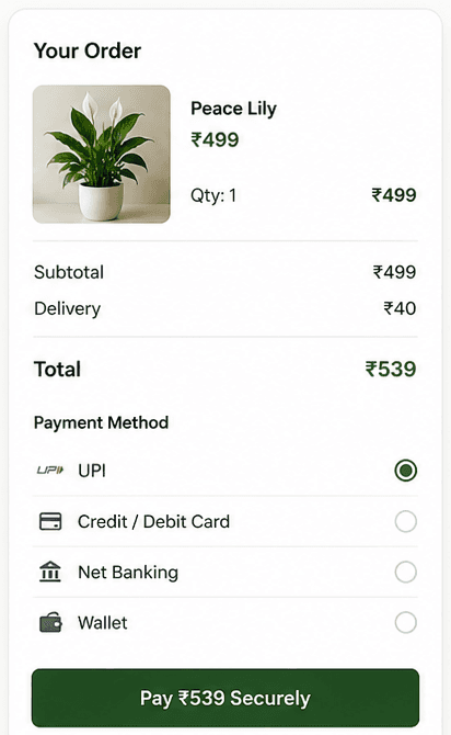 Step 03: Receive your healthy plant and watch it grow.